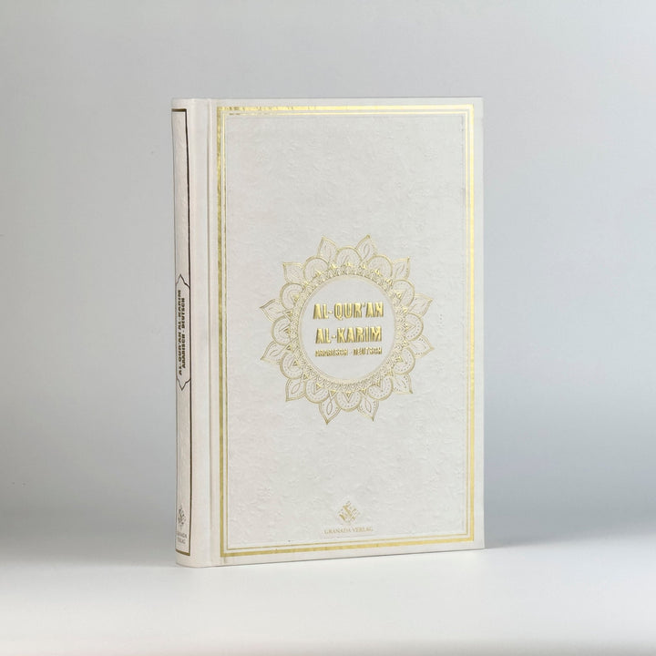 Weiß Quran Deutsch Arabisch – Extra Dicke Bubenheim Edition, QR - Code, Frank Bubenheim | Hardcover, Goldschnitt & Prägung - The Art of Deen