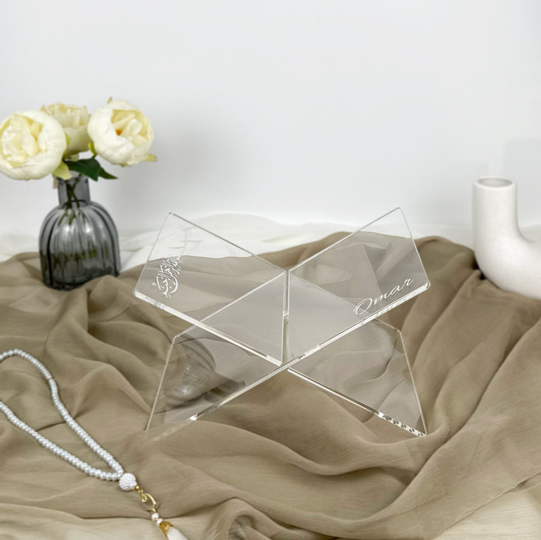 Personalisierter transparenter Koranhalter – Ein aufmerksames Geschenk für jedes islamische Ereignis | Ramadan, Eid, Umrah, Hadsch, muslimisches Hochzeitsgeschenk