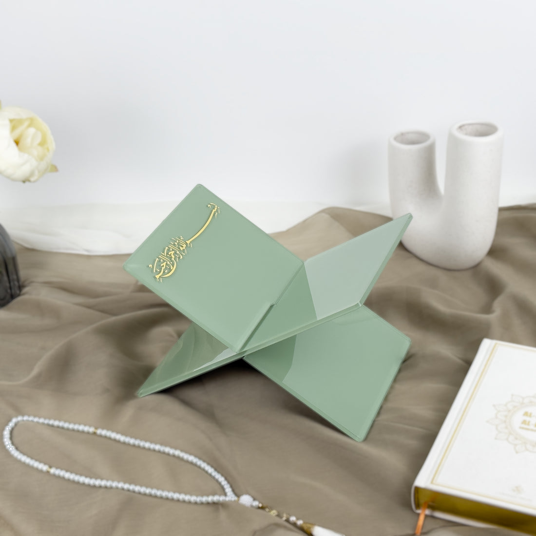 Personalisierter grüner Koranhalter – Ein aufmerksames Geschenk für jedes islamische Ereignis | Ramadan, Eid, Umrah, Hadsch, muslimisches Hochzeitsgeschenk