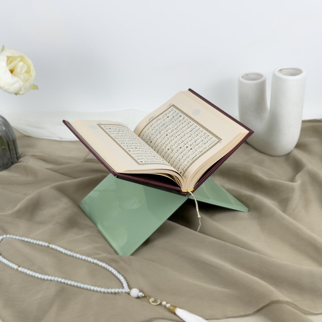 Personalisierter grüner Koranhalter – Ein aufmerksames Geschenk für jedes islamische Ereignis | Ramadan, Eid, Umrah, Hadsch, muslimisches Hochzeitsgeschenk