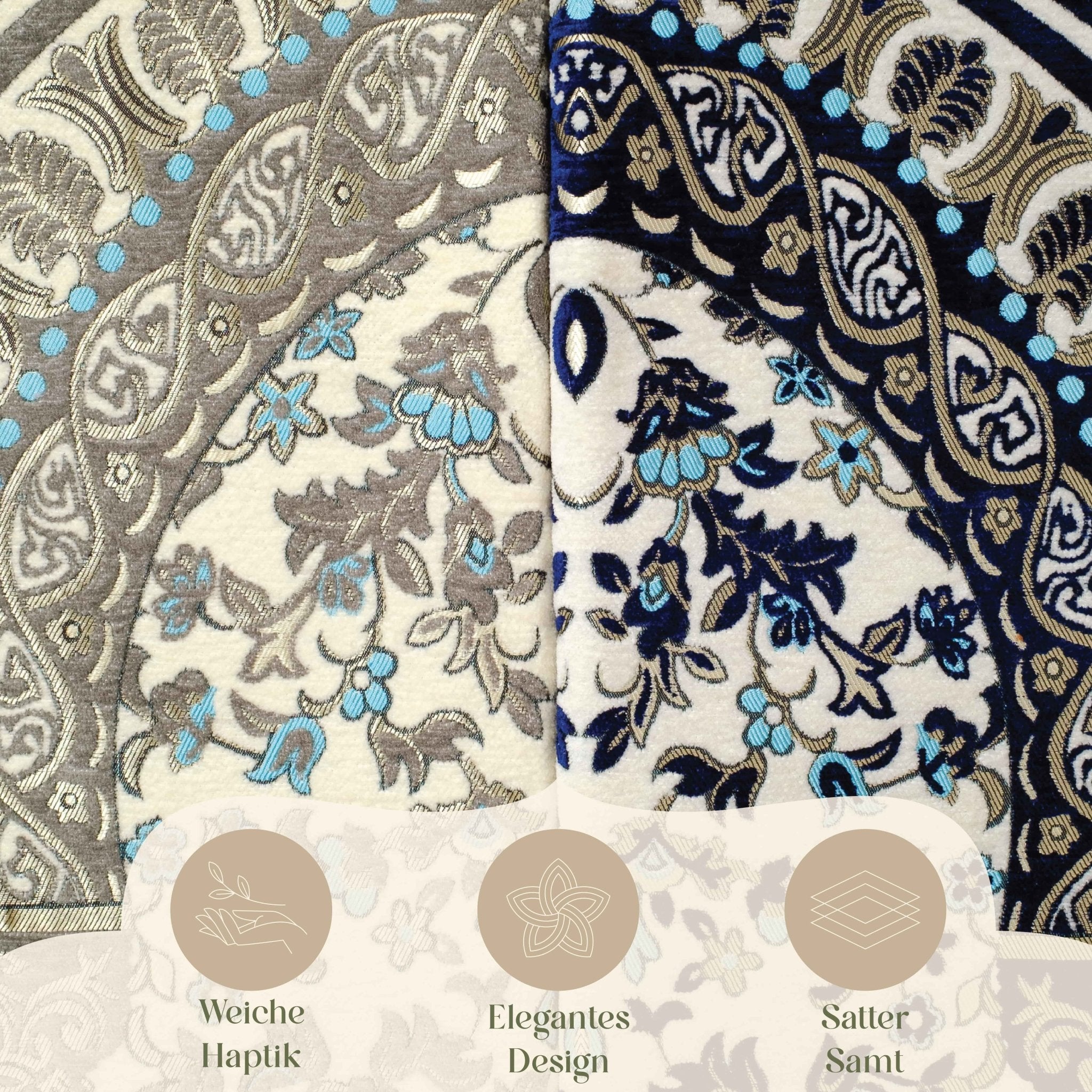 Al Rawdah Premium Heavy Prayer Mat | Luxus Floral Sejadah | Ultra - Soft Velvet Feel - The Art of Deen