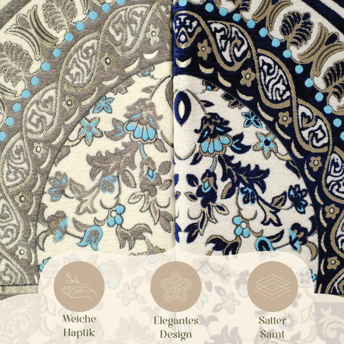 Al Rawdah Premium Heavy Prayer Mat | Luxus Floral Sejadah | Ultra - Soft Velvet Feel - The Art of Deen