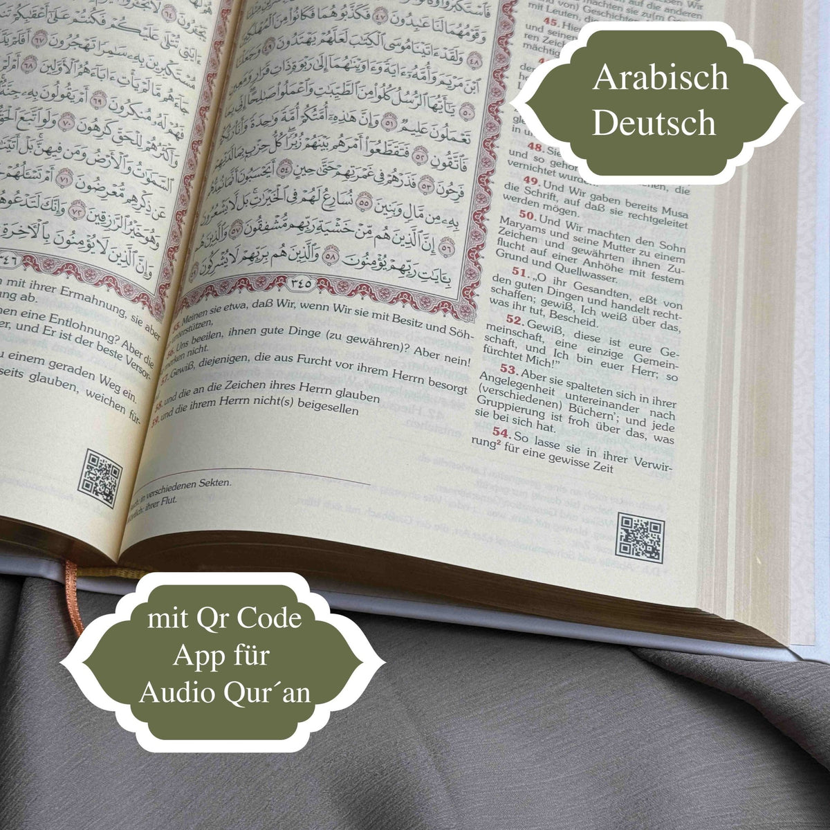 Dunkelbeige Quran Deutsch Arabisch – Extra Dicke Bubenheim Edition, QR - Code, Frank Bubenheim