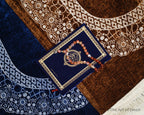 Elegant Velvet Qur’an with Gold Embroidery – Arabic Uthmani Script Edition (14×20 cm) - The Art of Deen