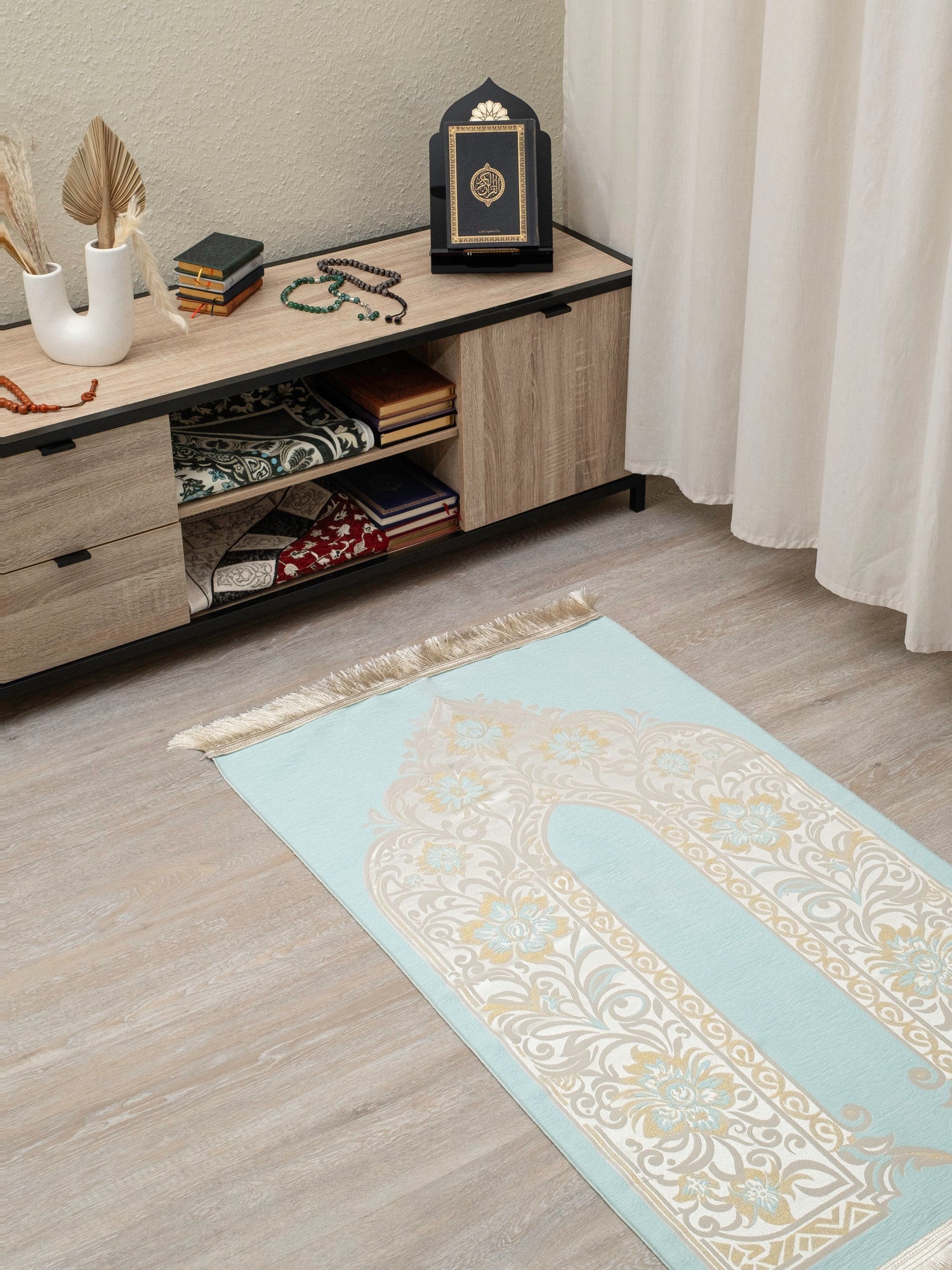 Gory Majestic Bloom Prayer Mat | Jacquard - Woven Soft Acrylic Blend | Elegant Floral Arch Design - The Art of Deen