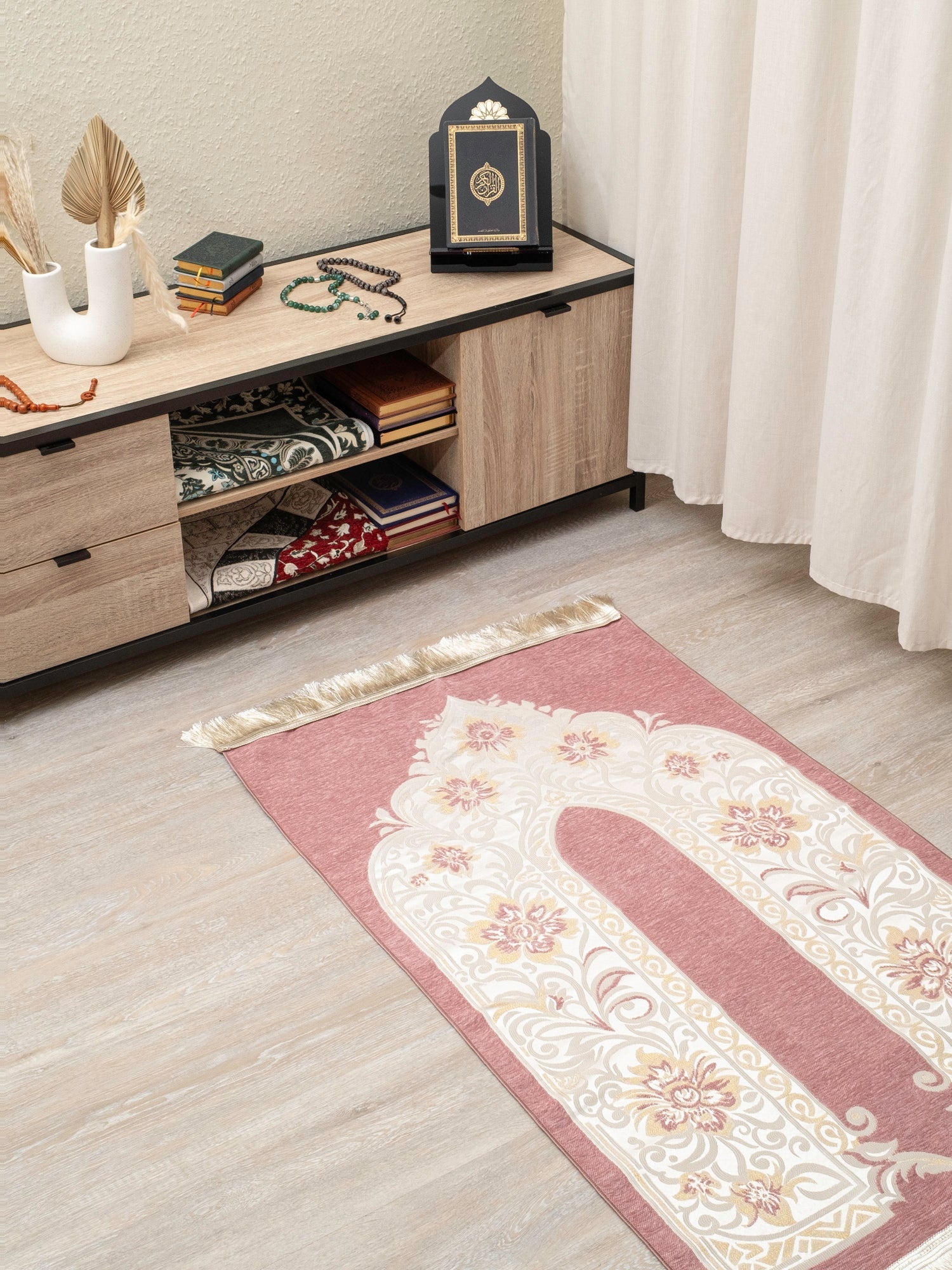 Gory Majestic Bloom Prayer Mat | Jacquard - Woven Soft Acrylic Blend | Elegant Floral Arch Design - The Art of Deen