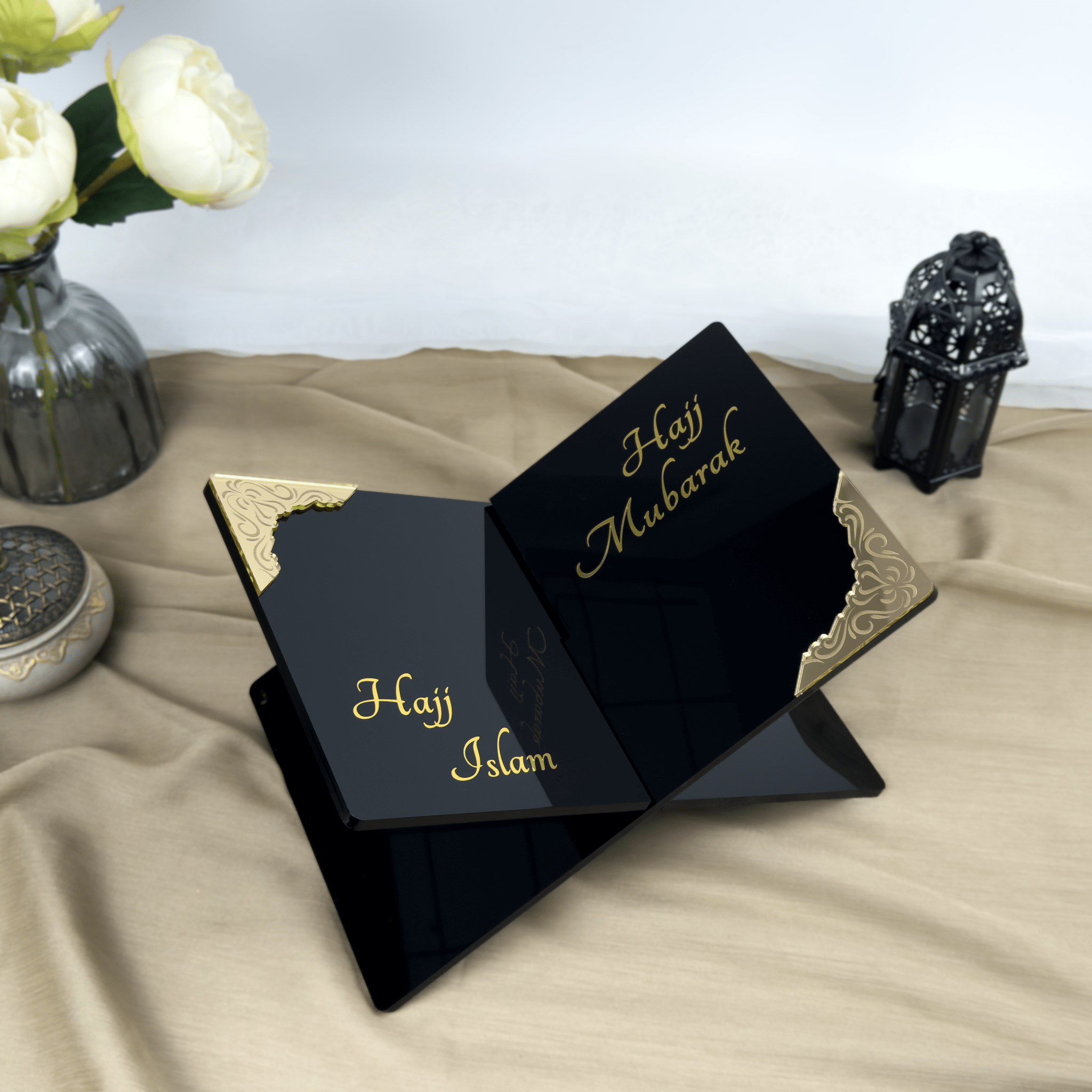 Hajj Mubarak Quran Holder Gift – Quran Holder Gift Personalized with Name Hajj Especial Edition, Hajj Mubarak Present - The Art of Deen