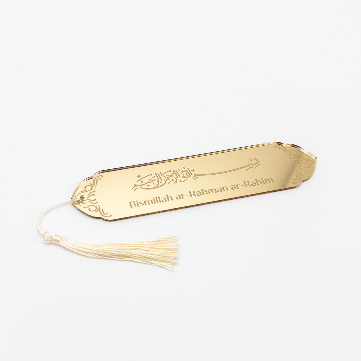Islamic Bookmark with Bismillah & Tassel – Elegant 3mm Gold Acrylic Book Marker for Qur’an, Islamic Books & Journals - The Art of Deen