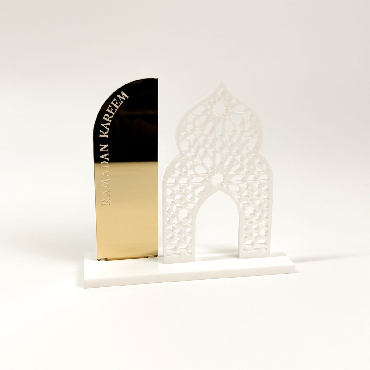 Islamic Decor 2 - in - 1 Ramadan Kareem & Allahu Akbar Gold Acrylic Sign - Mosque Decoration - The Art of Deen