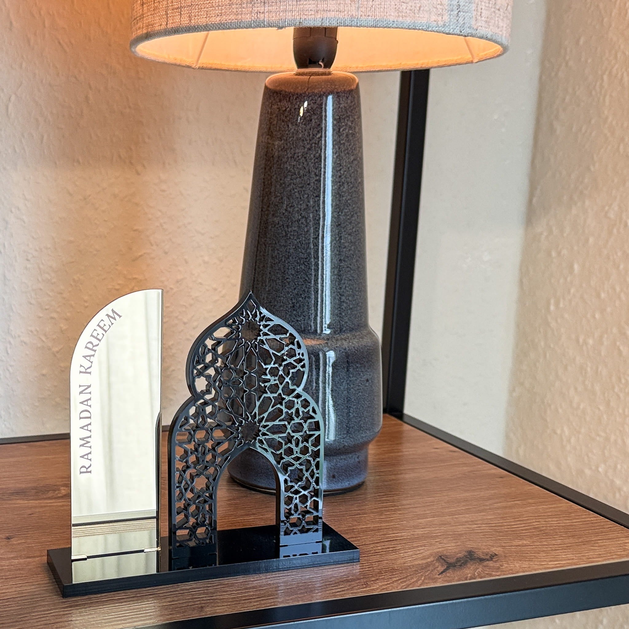 Islamic Decor 2 - in - 1 Ramadan Kareem & Allahu Akbar Gold Acrylic Sign - Mosque Decoration - The Art of Deen