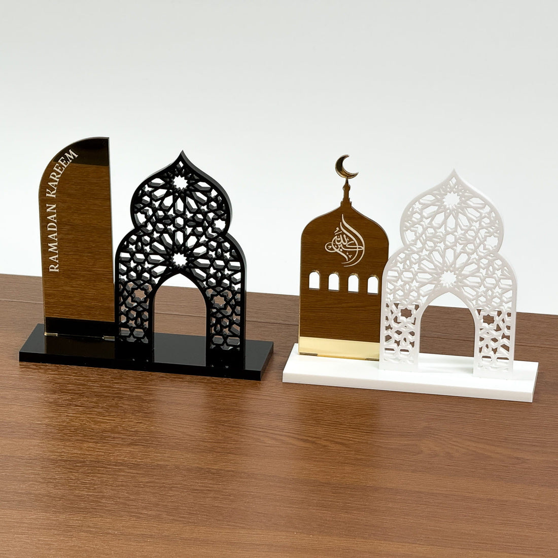 Islamic Decor 2 - in - 1 Ramadan Kareem & Allahu Akbar Gold Acrylic Sign - Mosque Decoration - The Art of Deen