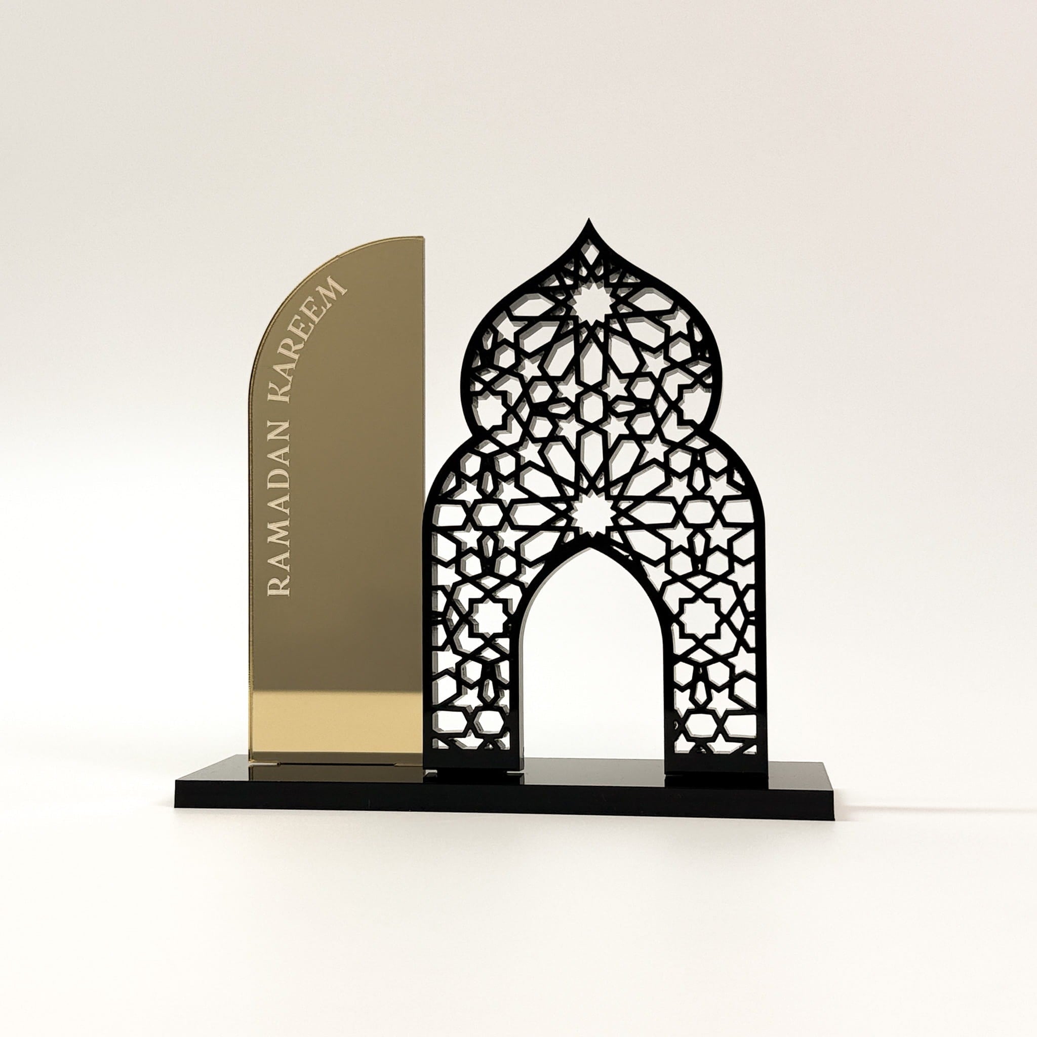 Islamic Decor 2 - in - 1 Ramadan Kareem & Allahu Akbar Gold Acrylic Sign - Mosque Decoration - The Art of Deen
