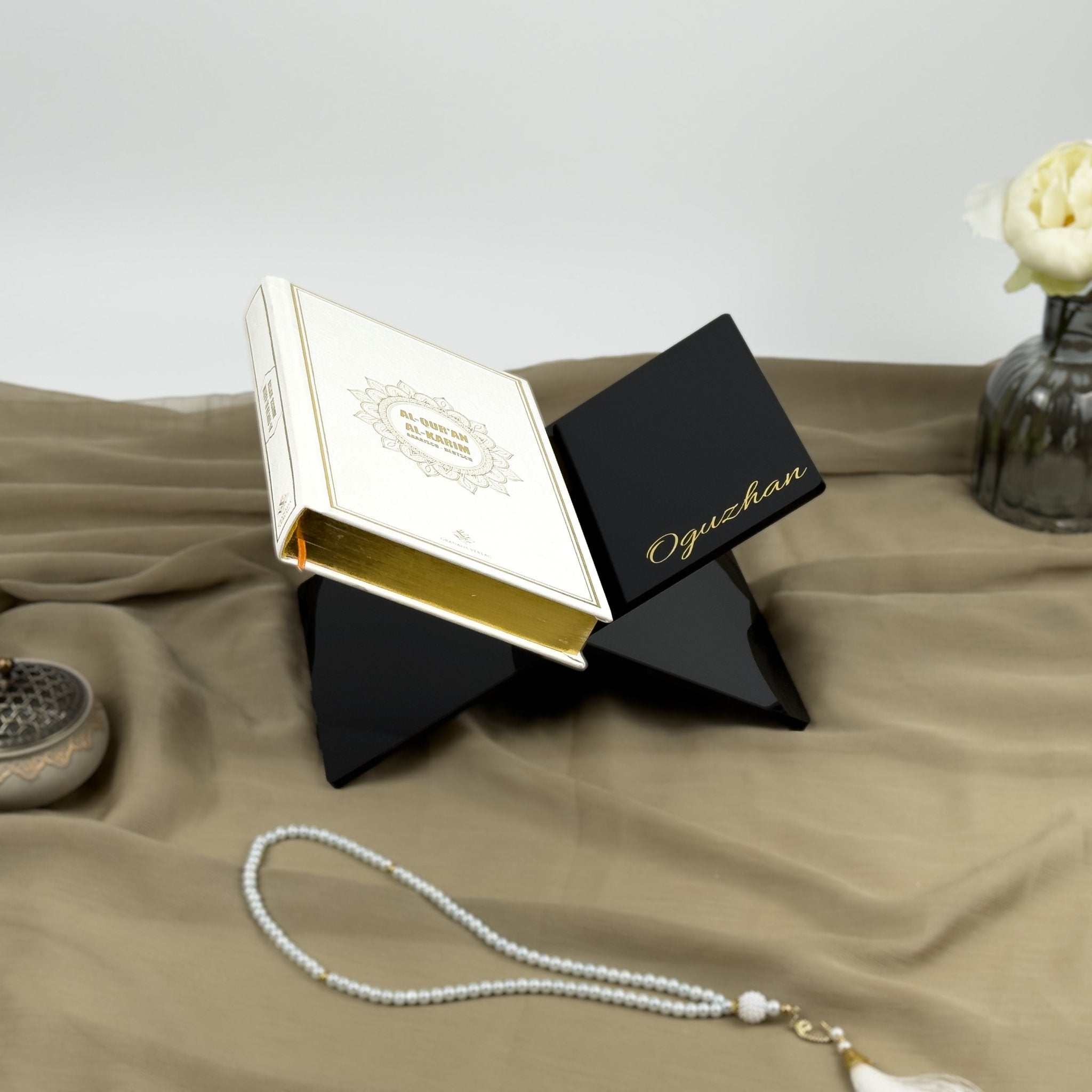Personalized Black Quran Holder with Gift box, Islamic gift 2025 - The Art of Deen