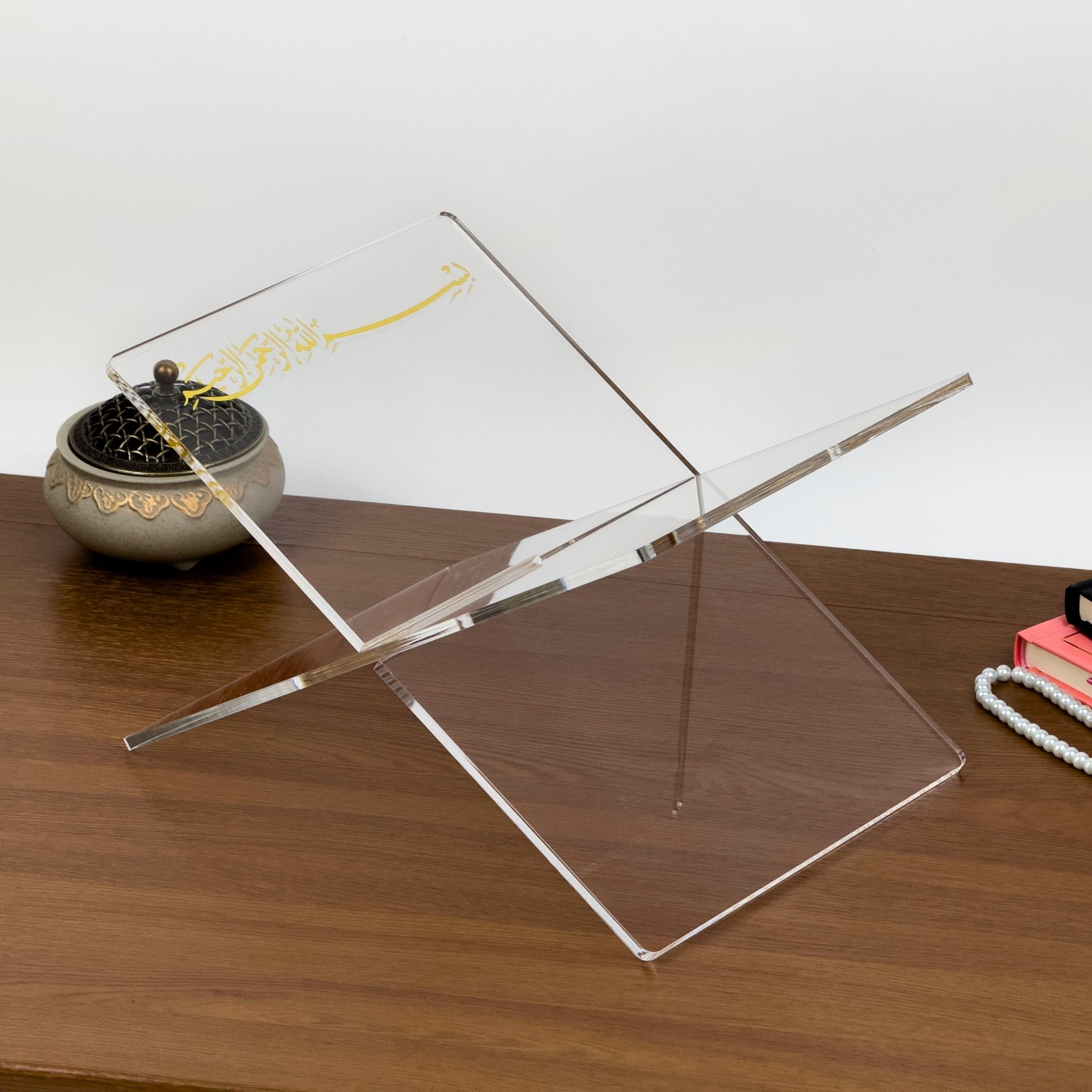 Personalized Transparent Quran Holder – A Thoughtful Gift for Any Islamic Event | Ramadan, Eid, Umrah, Hajj, Muslim Wedding Gift - The Art of Deen