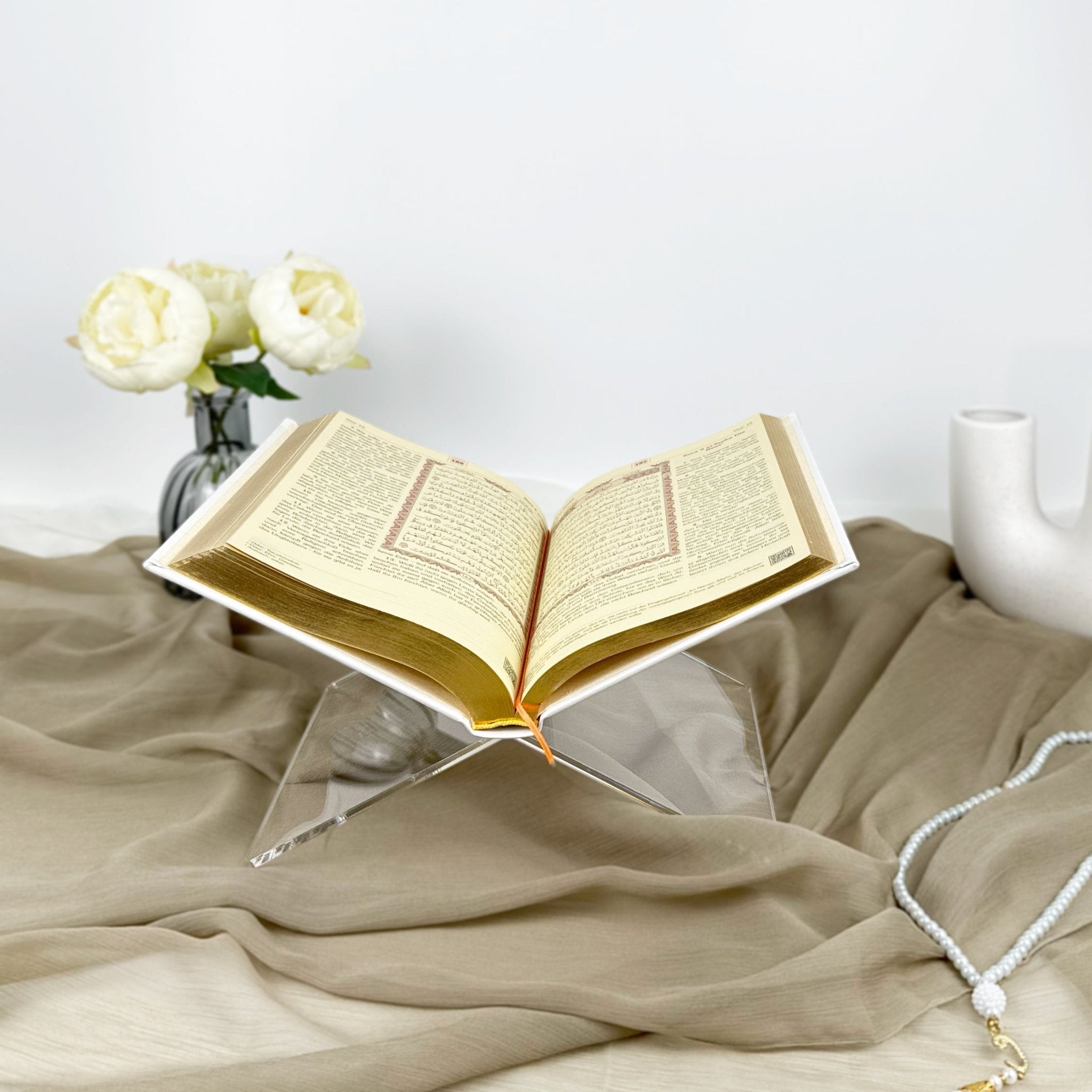 Personalized Transparent Quran Holder – A Thoughtful Gift for Any Islamic Event | Ramadan, Eid, Umrah, Hajj, Muslim Wedding Gift - The Art of Deen