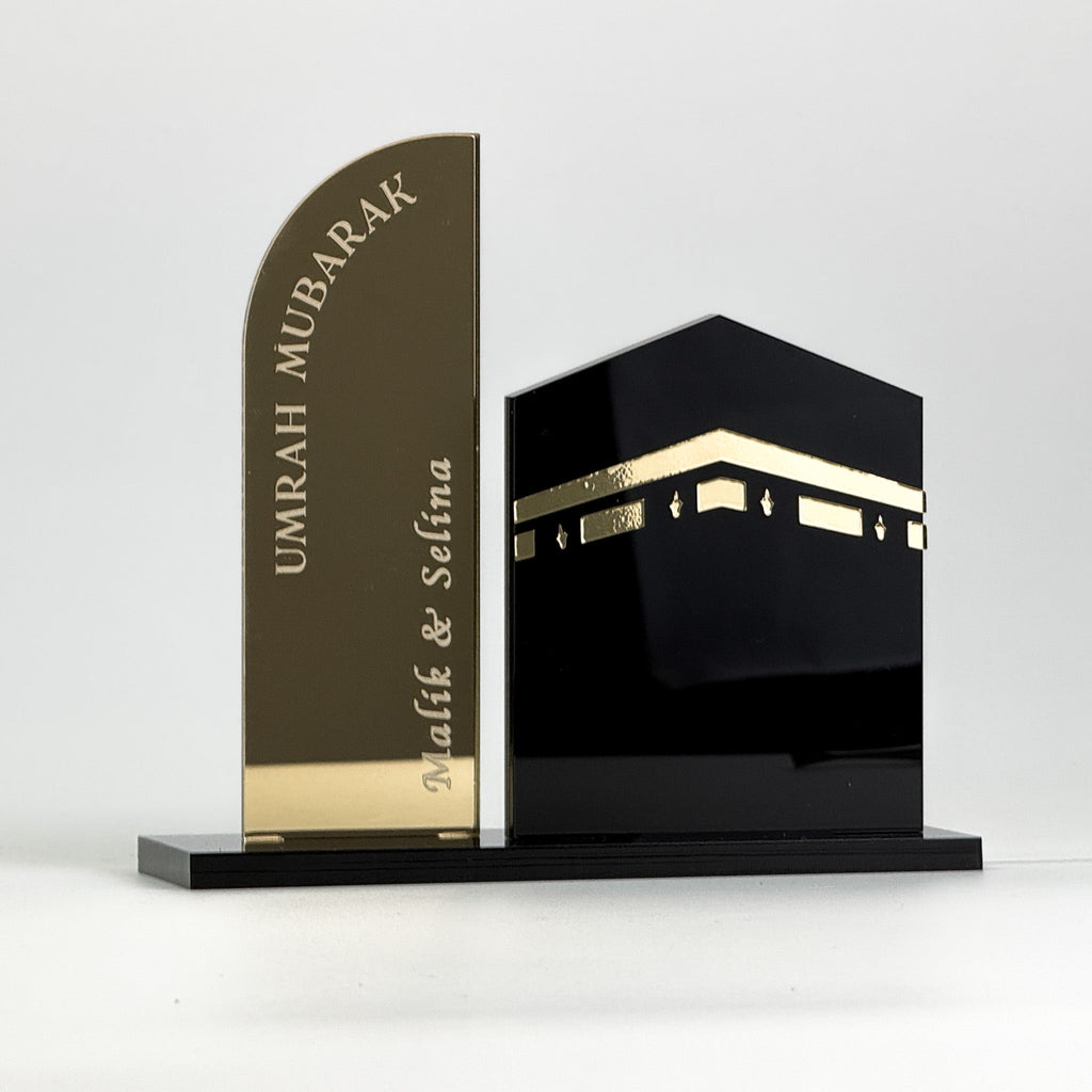 Personalized Umrah Mubarak Gift | Custom Acrylic Kaaba Decor | Mecca Pilgrimage Souvenir with Name | Islamic Home Decor | Hajj & Umrah - The Art of Deen