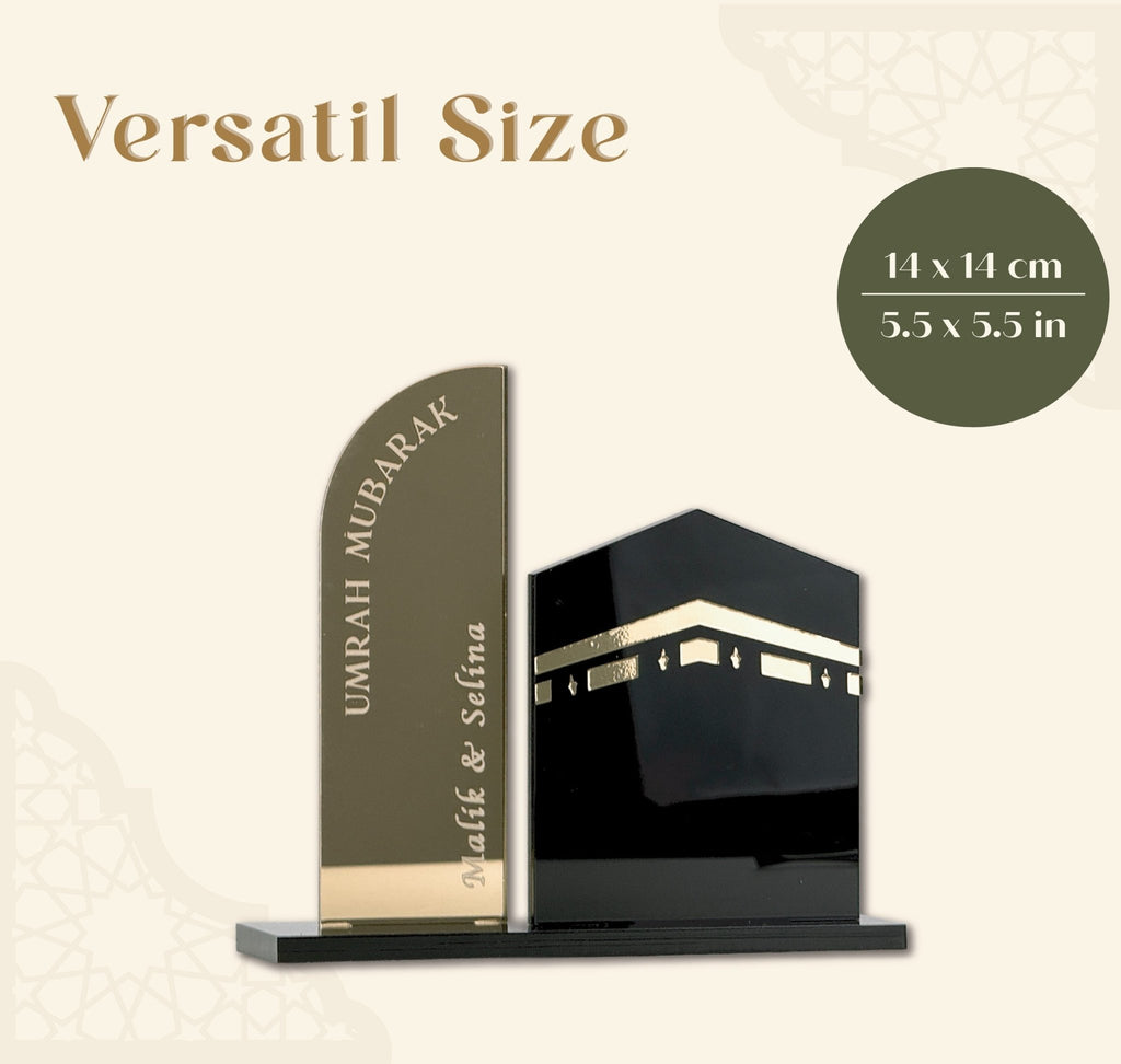 Personalized Umrah Mubarak Gift | Custom Acrylic Kaaba Decor | Mecca Pilgrimage Souvenir with Name | Islamic Home Decor | Hajj & Umrah - The Art of Deen