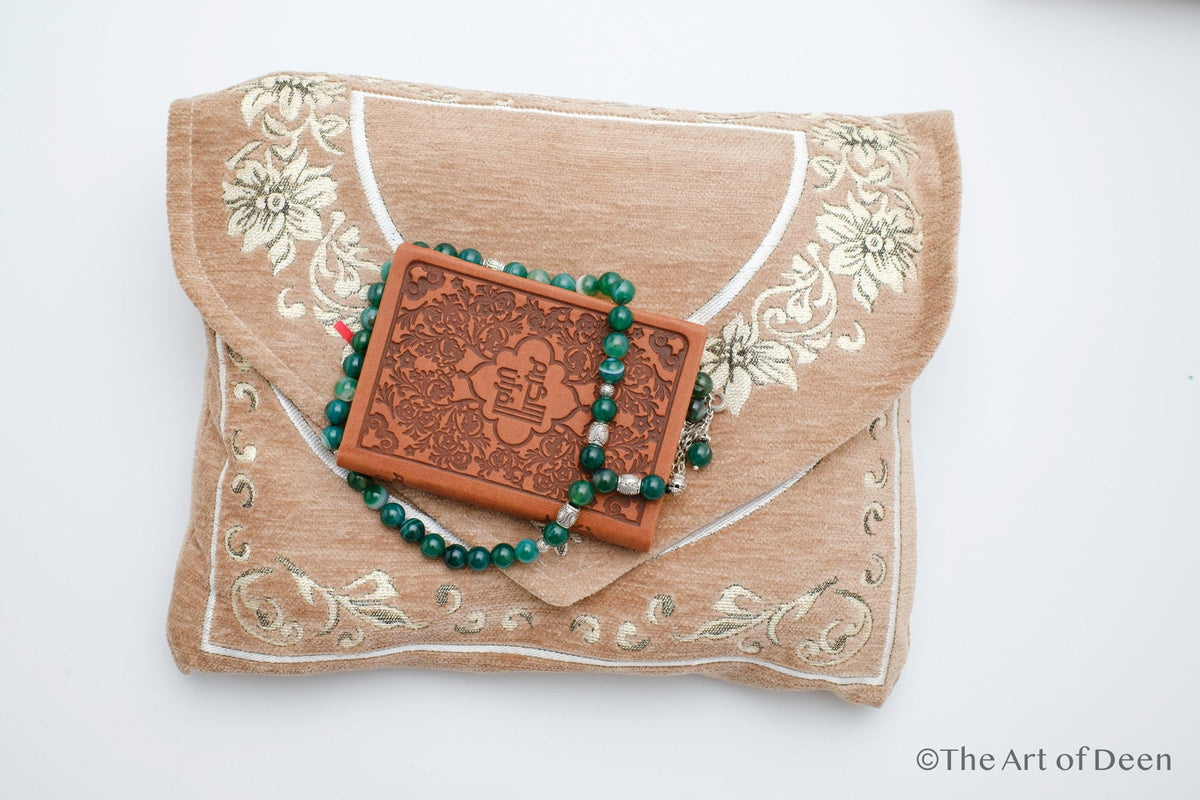 Pocket - Size Travel Qur’an – Arabic Uthmani Script | Leather - Feel Embossed Cover (5×8 cm) - The Art of Deen