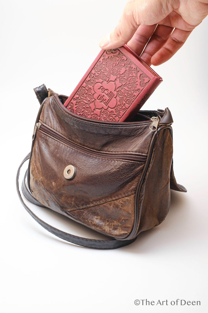 Pocket - Size Travel Qur’an – Arabic Uthmani Script | Leather - Feel Embossed Cover (5×8 cm) - The Art of Deen