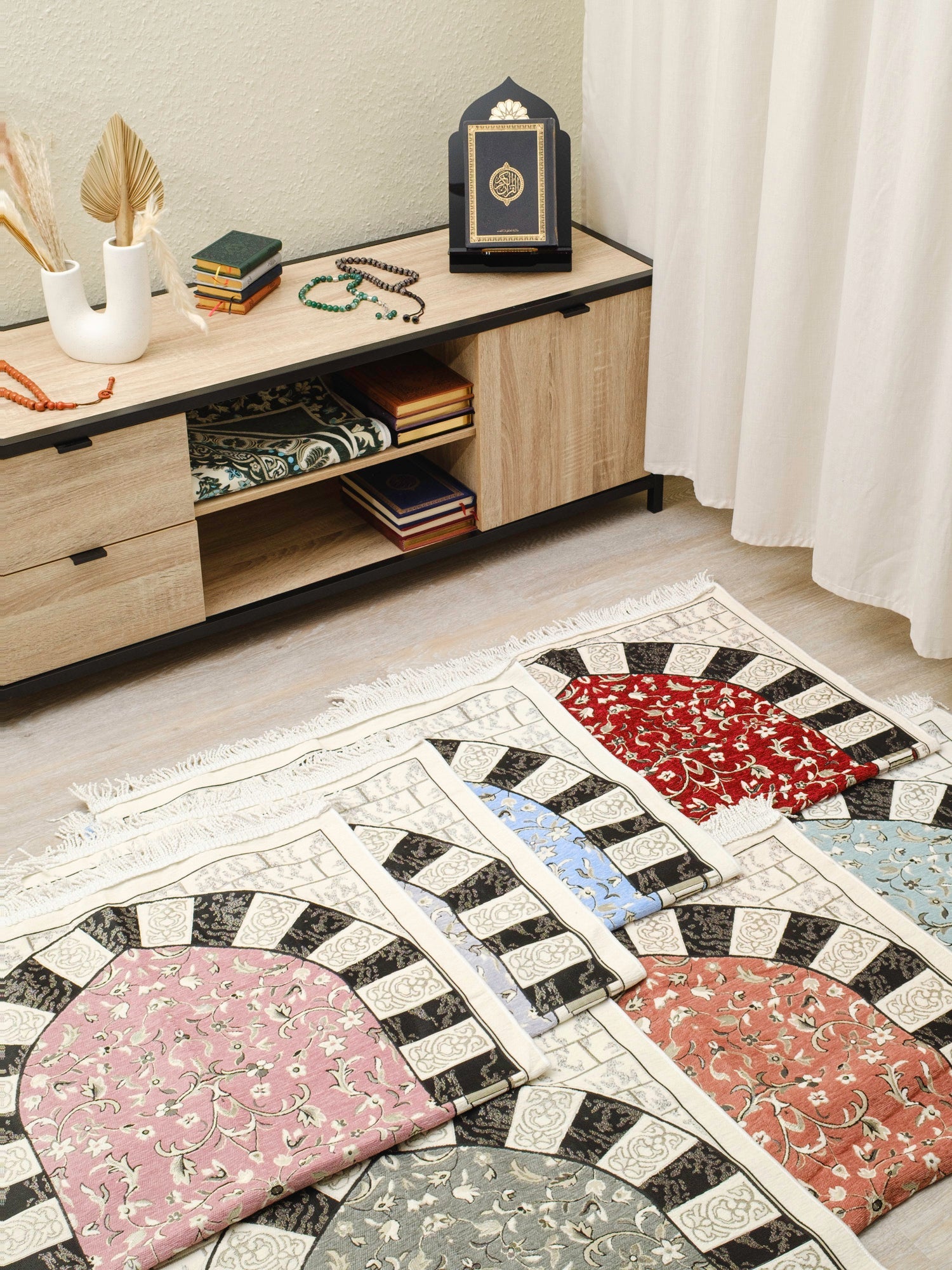 Rauda Granada Arch Prayer Mat | Soft, Lightweight Floral Arch Design | Multiple Colours Available - The Art of Deen