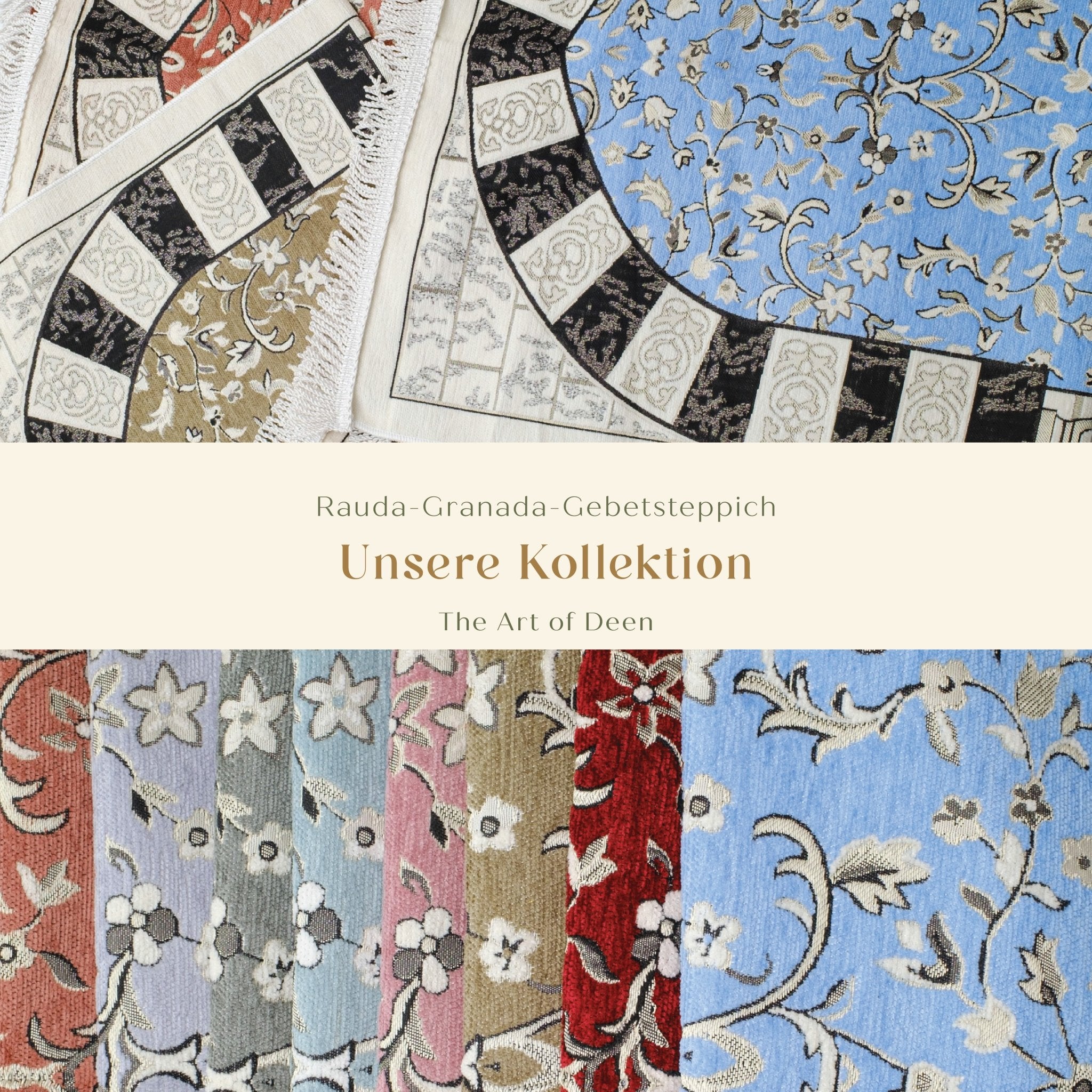 Rauda Granada Arch Prayer Mat | Soft, Lightweight Floral Arch Design | Multiple Colours Available - The Art of Deen