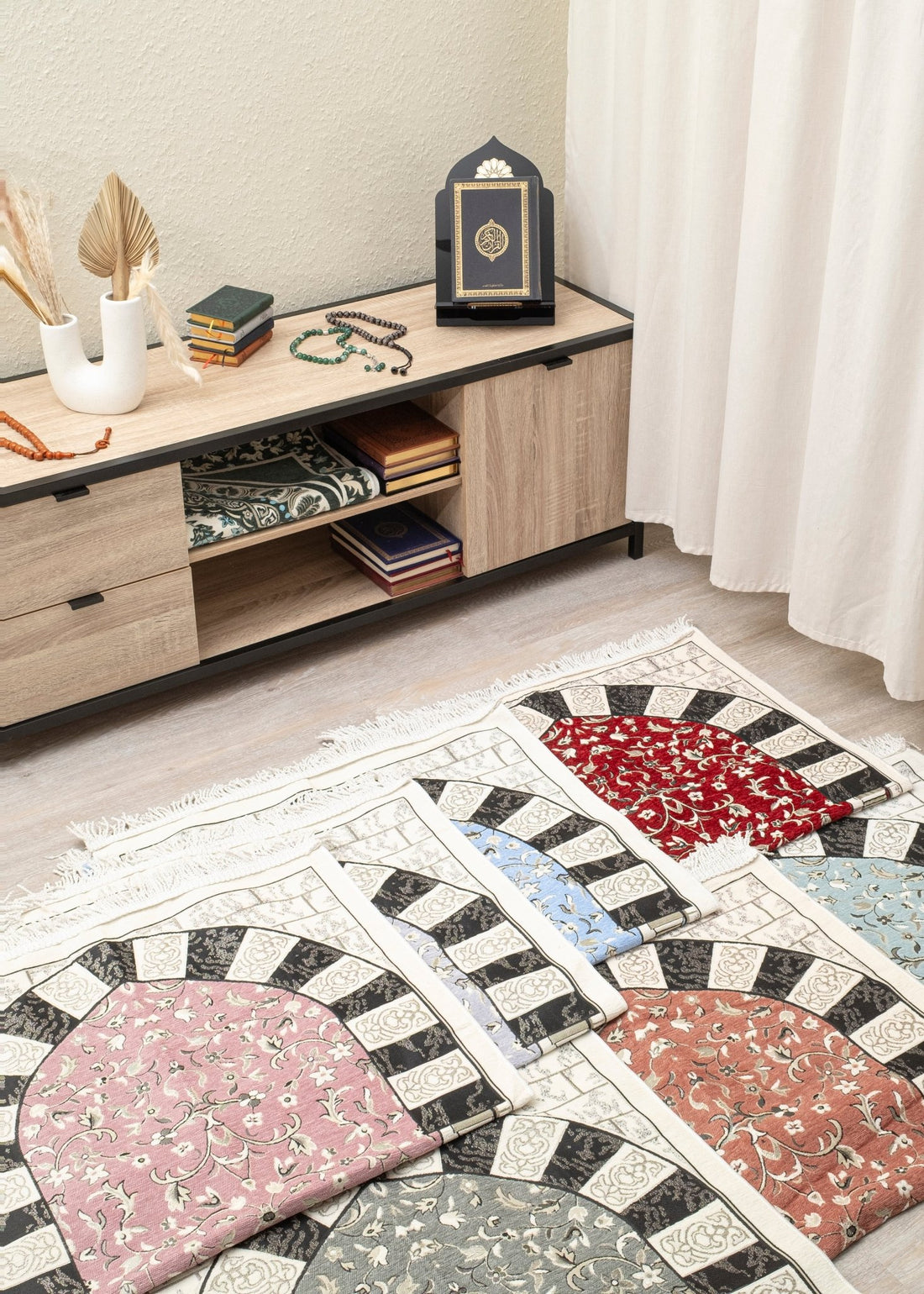 Rauda Granada Arch Prayer Mat | Soft, Lightweight Floral Arch Design | Multiple Colours Available - The Art of Deen
