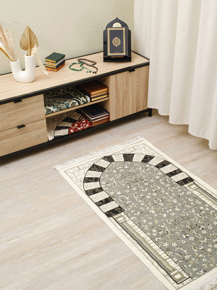 Rauda Granada Arch Prayer Mat | Soft, Lightweight Floral Arch Design | Multiple Colours Available - The Art of Deen