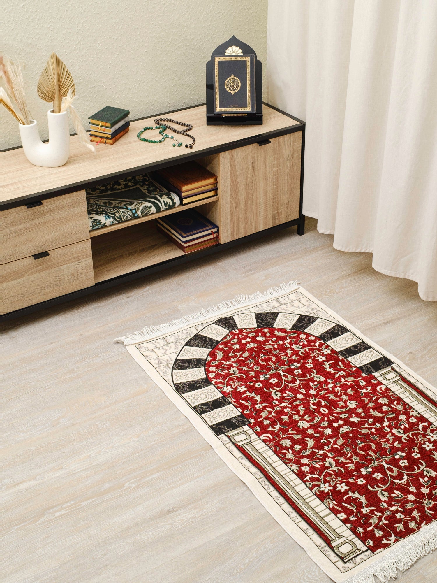 Rauda Granada Arch Prayer Mat | Soft, Lightweight Floral Arch Design | Multiple Colours Available - The Art of Deen