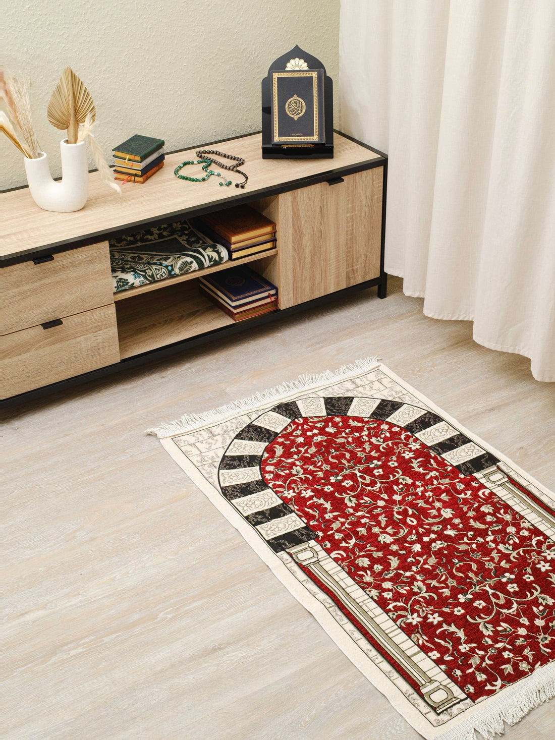 Rauda Granada Arch Prayer Mat | Soft, Lightweight Floral Arch Design | Multiple Colours Available - The Art of Deen