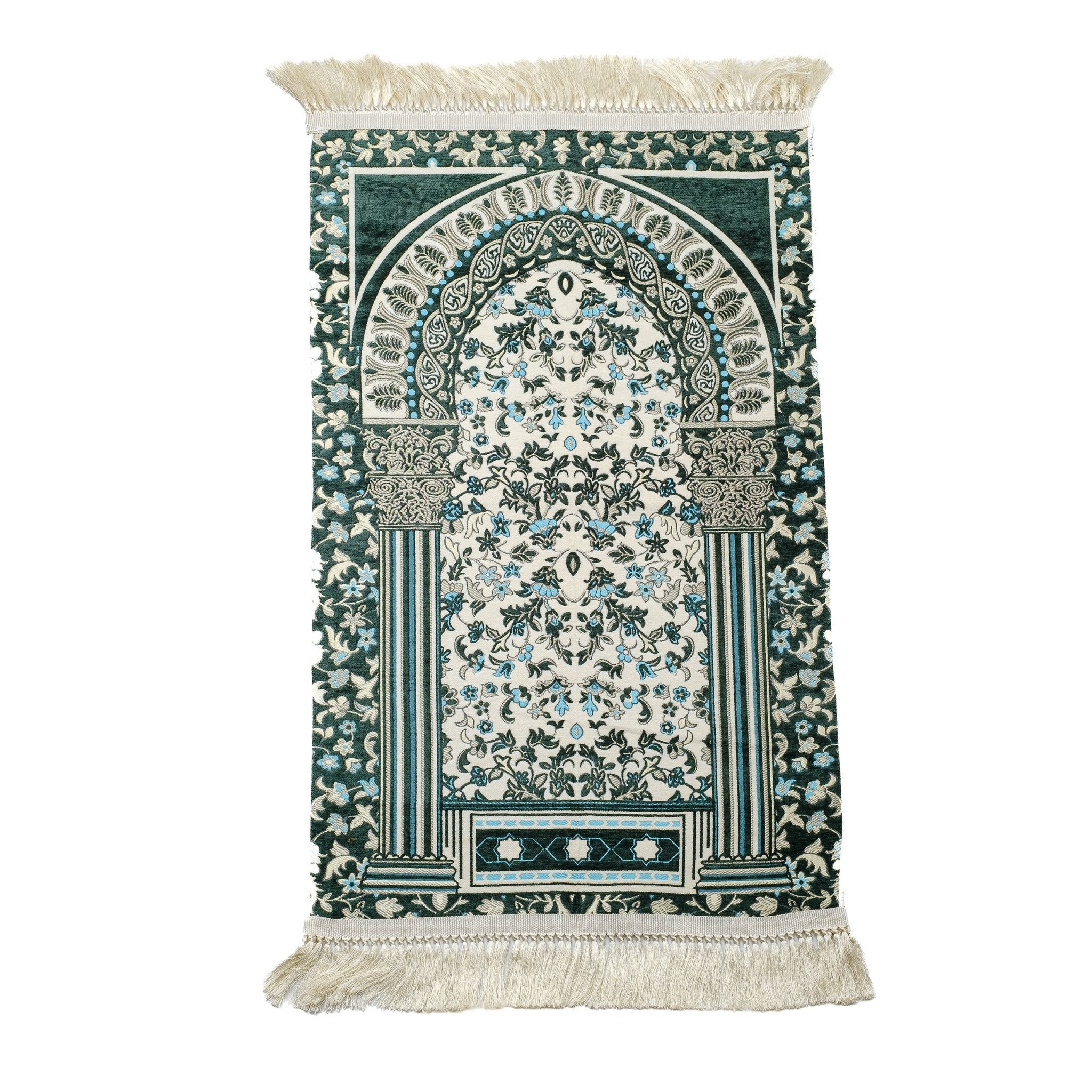 Rauda Premium Heavy Prayer Mat | High - Density Floral Sejadah | Ultra - Soft Velvet Feel - The Art of Deen