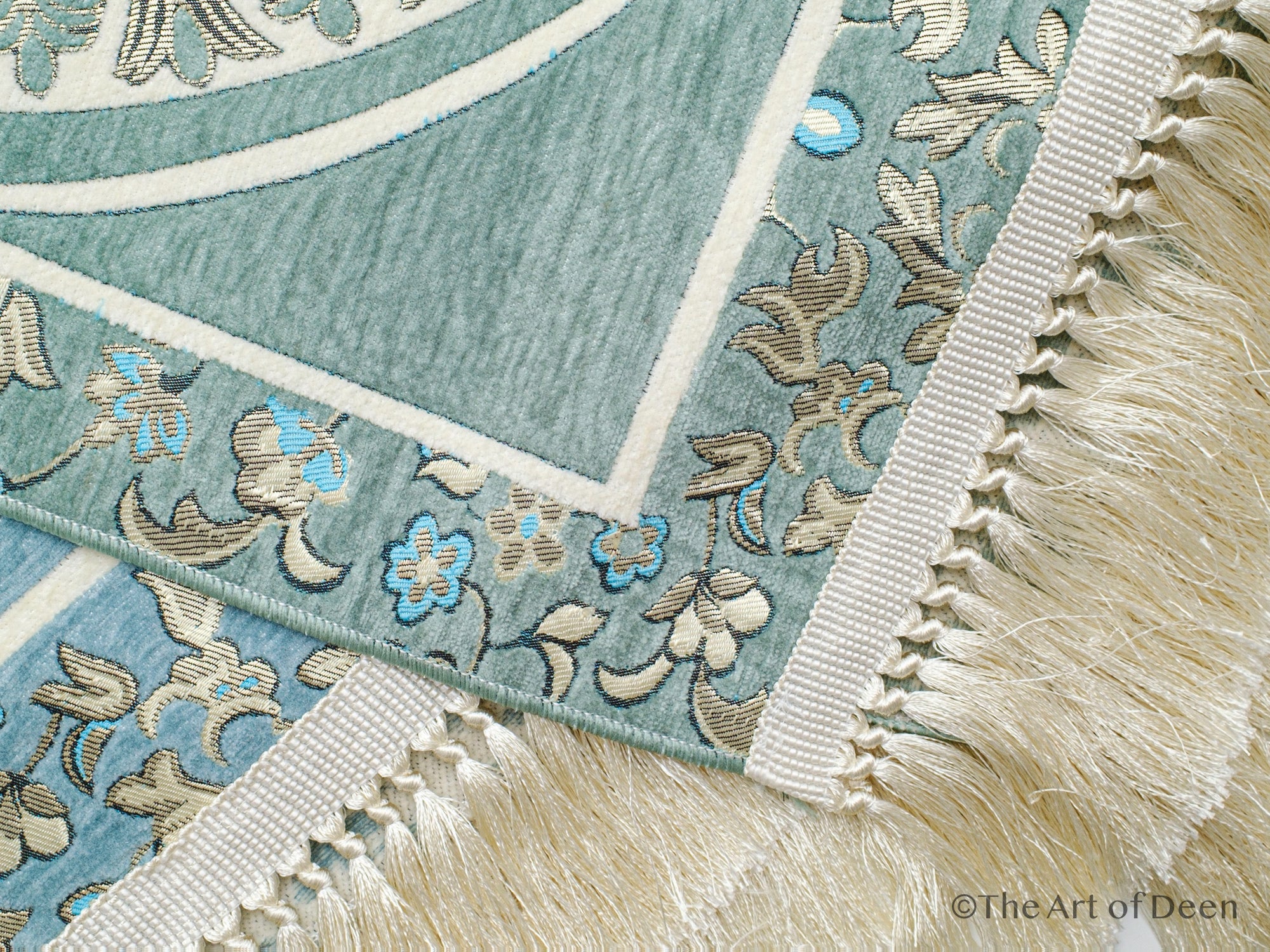 Rauda Premium Heavy Prayer Mat | High - Density Floral Sejadah | Ultra - Soft Velvet Feel - The Art of Deen