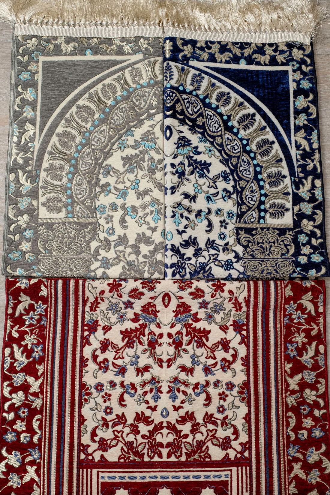 Rauda Premium Heavy Prayer Mat | High - Density Floral Sejadah | Ultra - Soft Velvet Feel - The Art of Deen