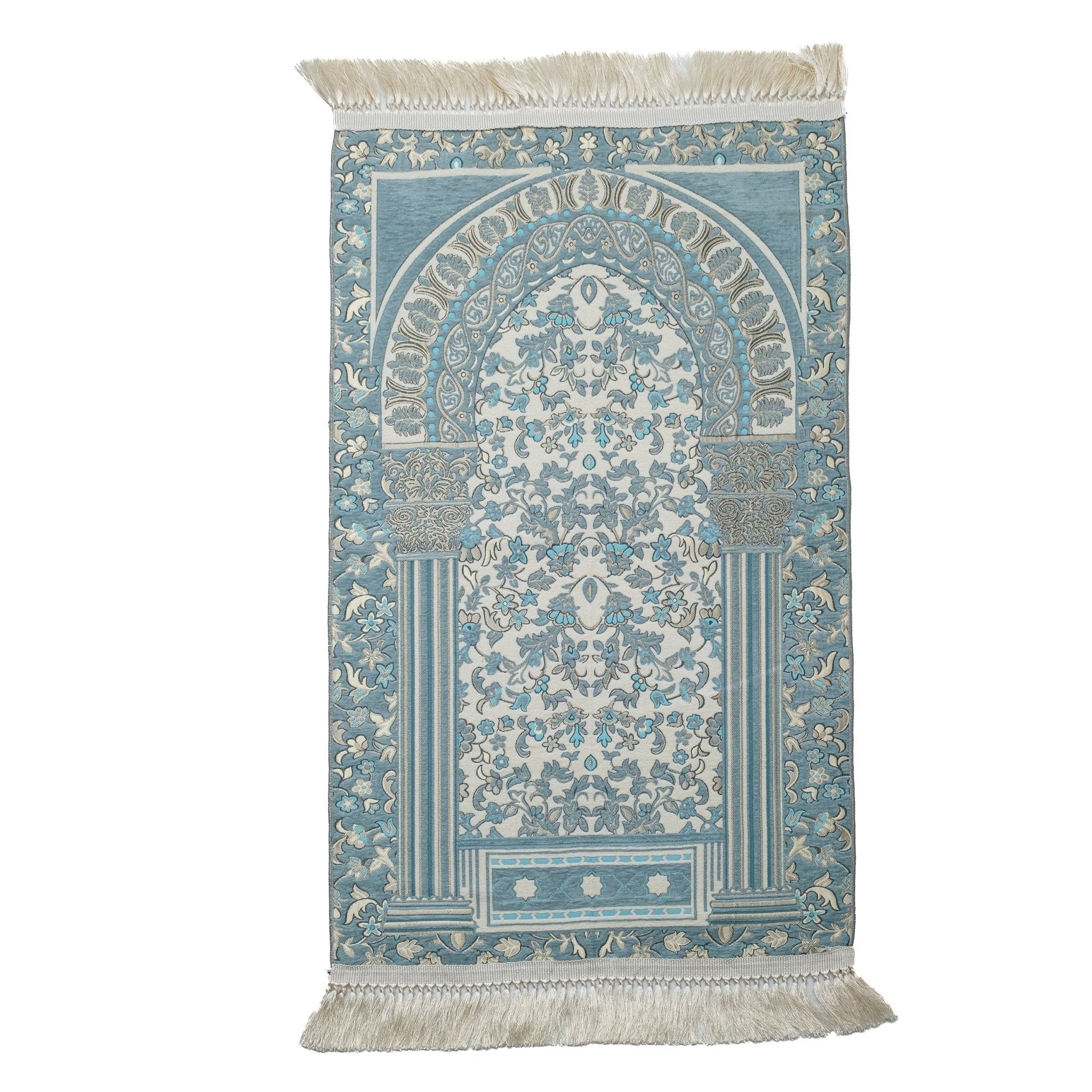 Rauda Premium Heavy Prayer Mat | High - Density Floral Sejadah | Ultra - Soft Velvet Feel - The Art of Deen