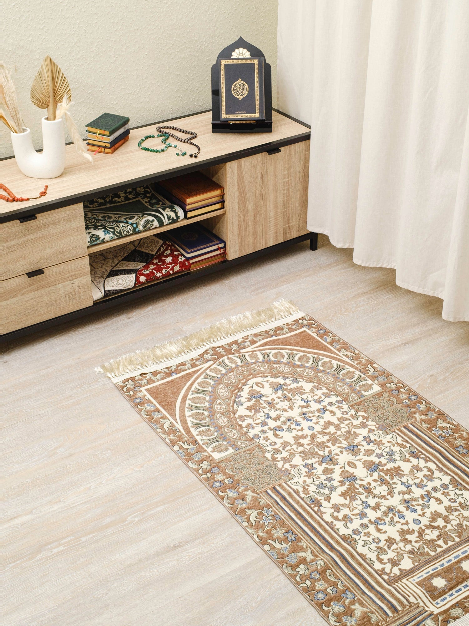Rauda Premium Heavy Prayer Mat | High - Density Floral Sejadah | Ultra - Soft Velvet Feel - The Art of Deen