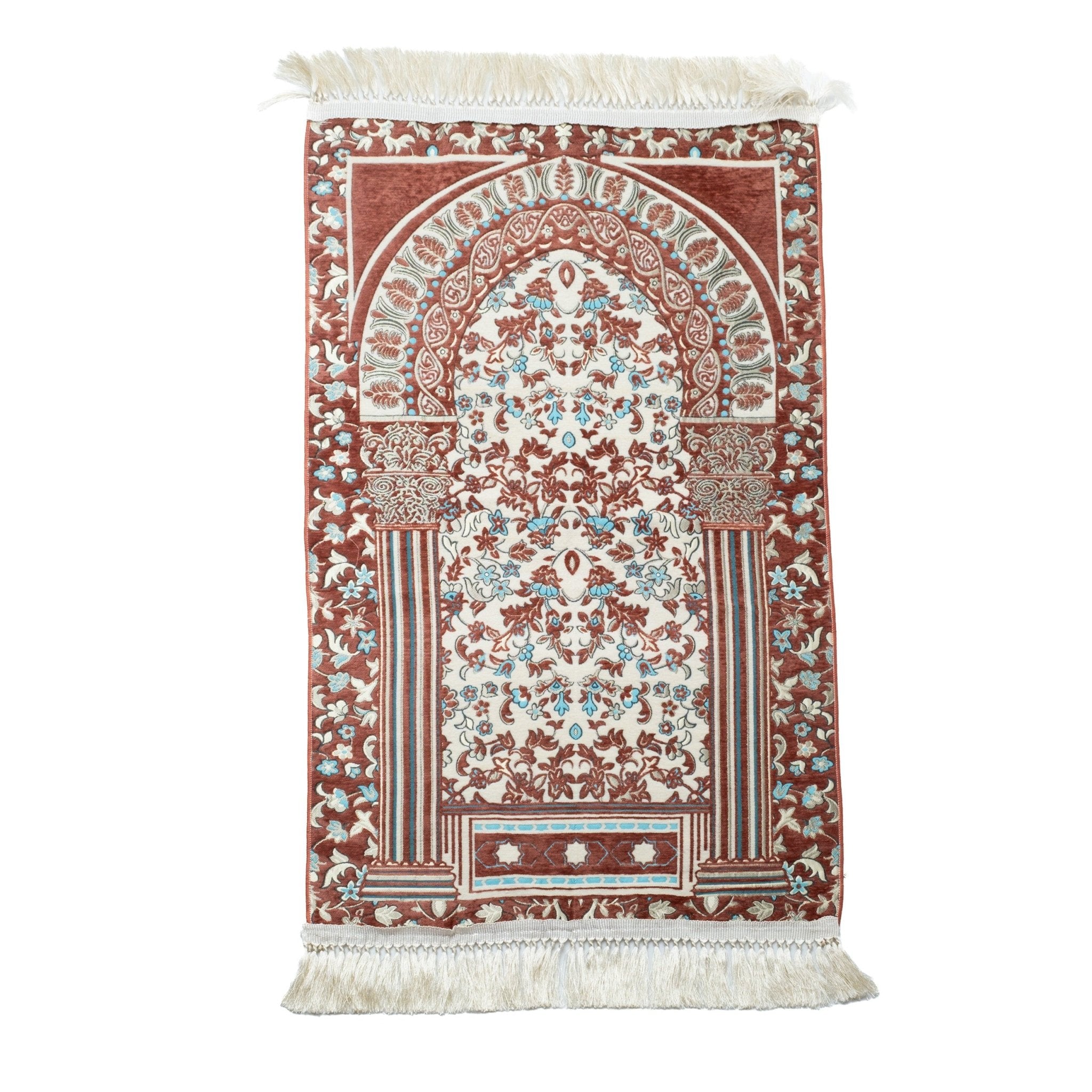 Rauda Premium Heavy Prayer Mat | High - Density Floral Sejadah | Ultra - Soft Velvet Feel - The Art of Deen