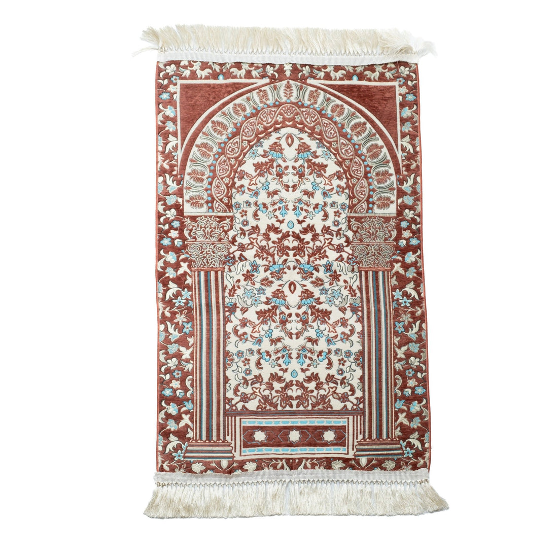 Rauda Premium Heavy Prayer Mat | High - Density Floral Sejadah | Ultra - Soft Velvet Feel - The Art of Deen