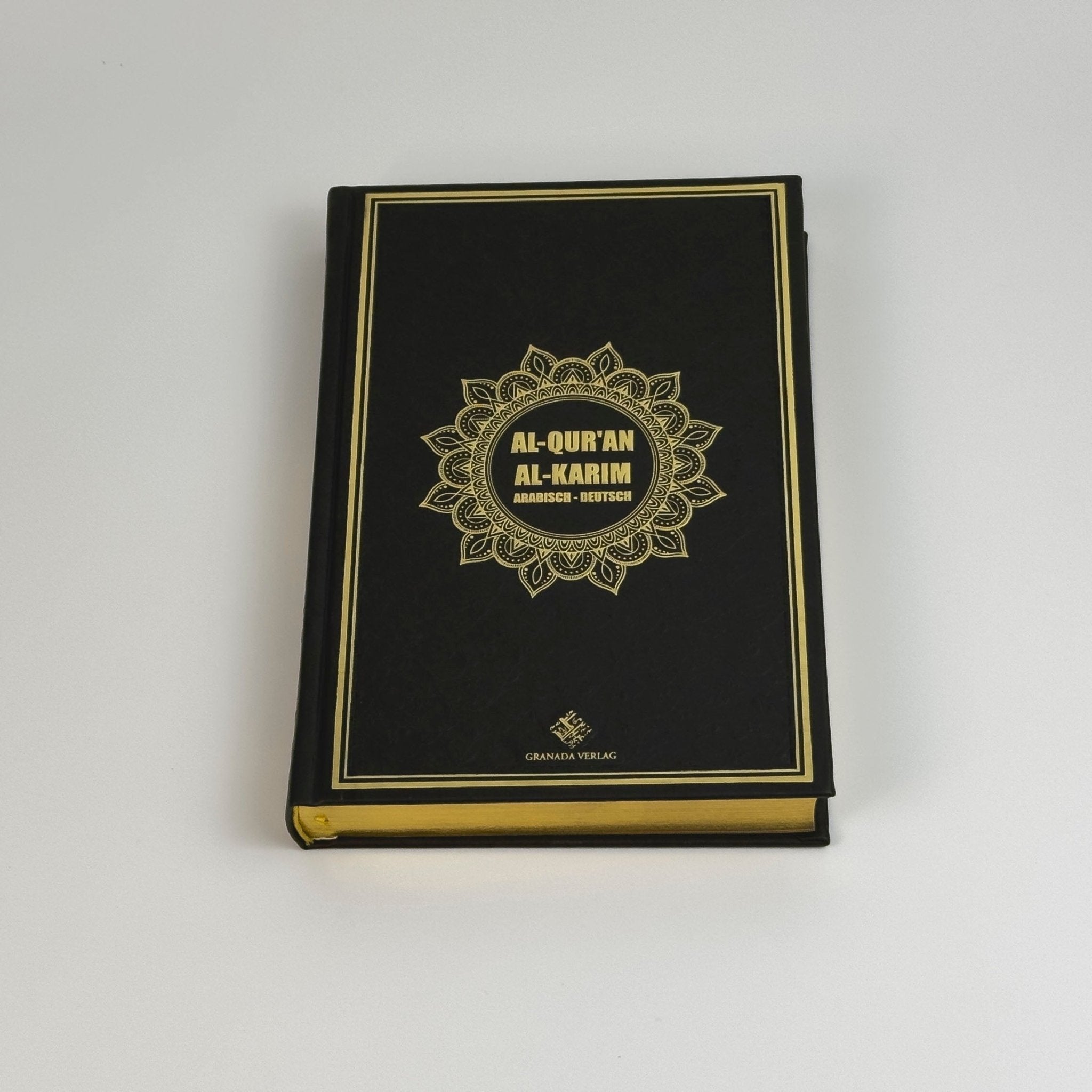 Schwarz Quran Deutsch Arabisch – Extra Dicke Bubenheim Edition, QR - Code, Frank Bubenheim | Hardcover, Goldschnitt & Prägung - The Art of Deen