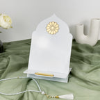 White Vertical Quran Holder – Elegant Acrylic Stand for Muslim Gifts & Home Décor - The Art of Deen