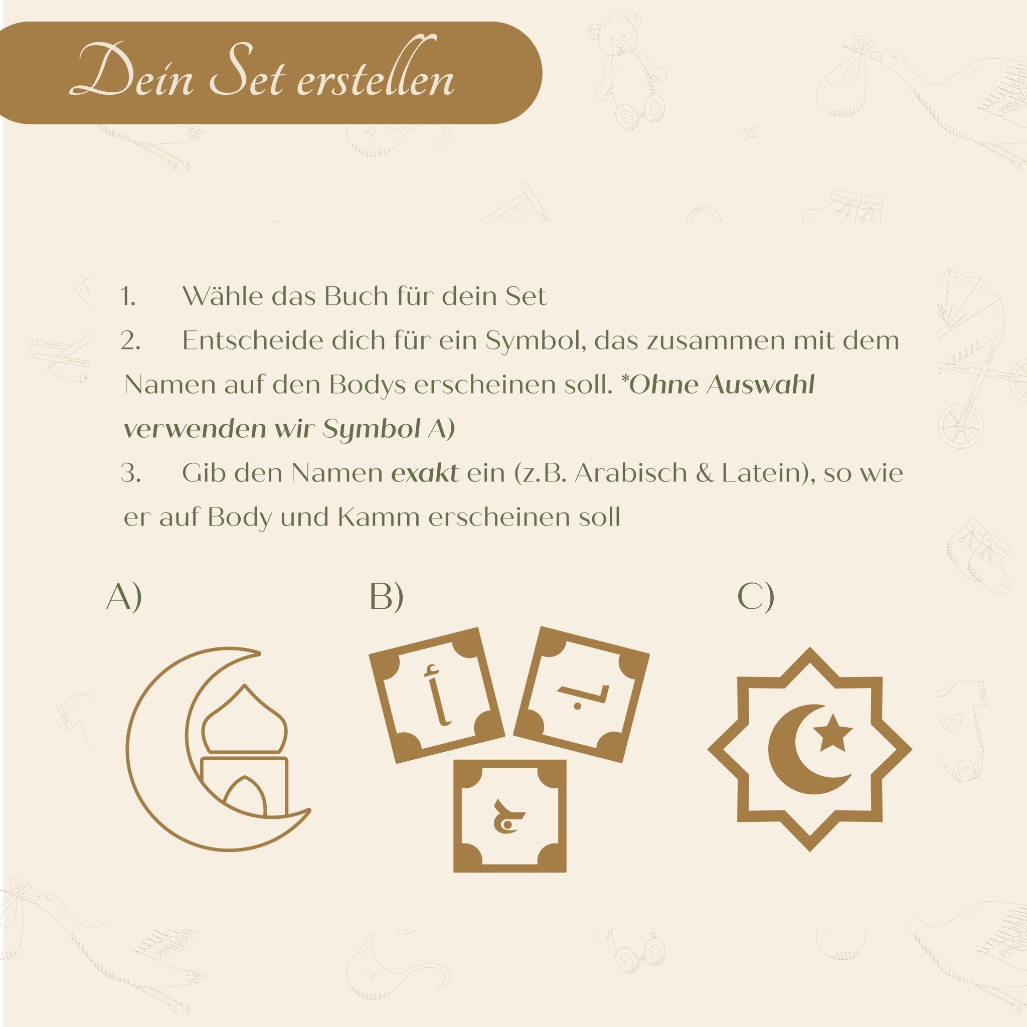 Zinat al Hayat – Islamisches Baby Geschenkset zur Geburt, Personalisiertes Muslimisches Geschenk zur Geburt - The Art of Deen